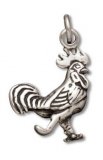 COUNTRY ROOSTER Sterling Silver Charm