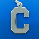 LETTER C - Box Style Sterling Silver Charm