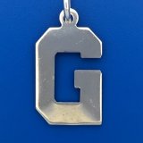 LETTER G - Box Style Sterling Silver Charm