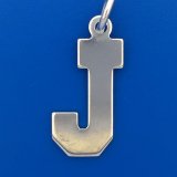 LETTER J - Box Style Sterling Silver Charm