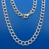 24 Inch Traditional Link Sterling Silver Charm Necklace