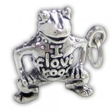 I LOVE FROGS Sterling Silver Charm
