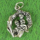 ST. CHRISTOPHER MEDAL Sterling Silver Charm