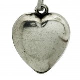 Plain Front 'Twist' "Puffy Heart" - Vintage Sterling Silver Charm