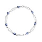 STERLING SILVER BRACLET with TANZANITE CZ Crystals