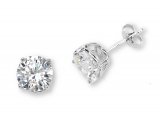 2CT ROUND CZ STUD Sterling Silver Earrings