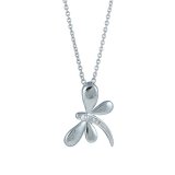 DIAMOND DRAGONFLY Sterling Silver Pendant & Necklace