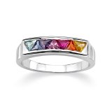MULTI COLORED CZ Sterling Silver Ring