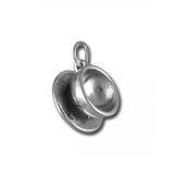 COFFEE CUP with SAUCER Sterling Silver Charm