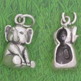 Elephant Sitting with Raised Trunk Sterling Silver Charm