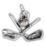 GOLF CLUBS and BALL Sterling Silver Charm