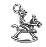 FROG on ROCKING HORSE Sterling Silver Charm
