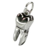 Molar Tooth Sterling Silver Charm