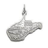 WEST VIRGINIA Sterling Silver Charm
