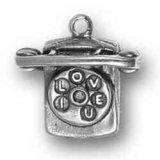 I LOVE YOU PHONE Sterling Silver Charm - CLEARANCE