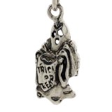 GHOST with TRICK or TREAT BAG Sterling Silver Charm