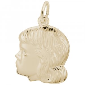 Young Girls Head Gold Charm