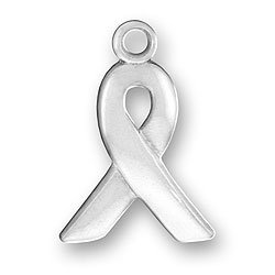 AIDS AWARENESS RIBBON Sterling Silver Charm - CLEARANCE