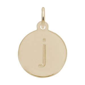PETITE INITIAL DISC - LOWER CASE J - Rembrandt Charms
