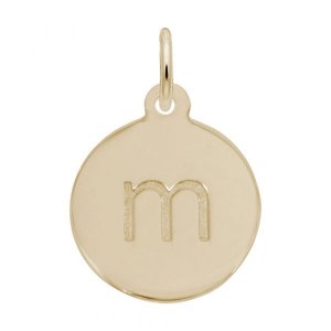 PETITE INITIAL DISC - LOWER CASE M - Rembrandt Charms