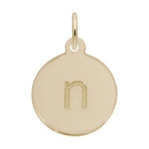 PETITE INITIAL DISC - LOWER CASE N - Rembrandt Charms