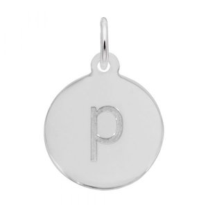 PETITE INITIAL DISC - LOWER CASE P - Rembrandt Charms