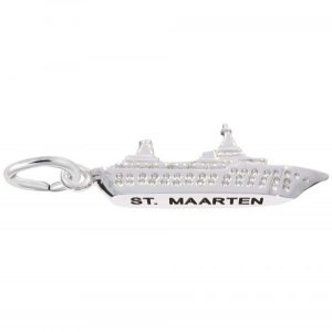 St Maarten Cruise Ship Sterling Silver Charm