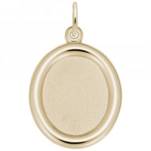 Small Oval Photoart Gold Charm