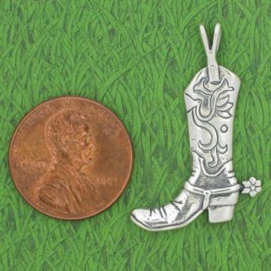 COWBOY BOOT Sterling Silver Charm