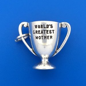WORLD'S GREATEST MOTHER TROPHY Sterling Silver Charm