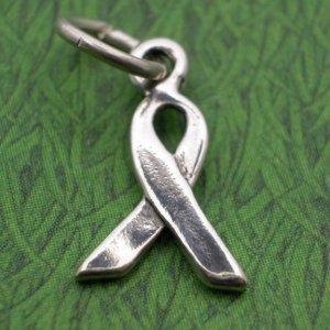 AIDS AWARENESS RIBBON Sterling Silver Charm - CLEARANCE
