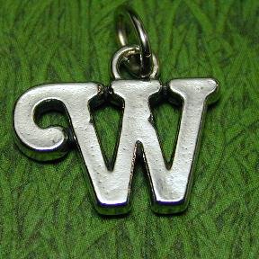 LETTER W Sterling Silver Charm - CLEARANCE