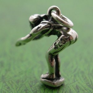 FEMALE DIVER Sterling Silver Charm
