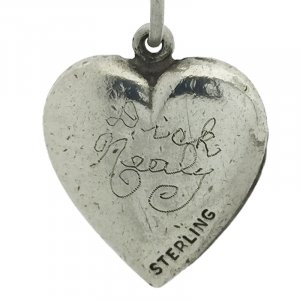 Sailboat on the Water 'Dick Nealy' Repousse "Puffy Heart" - Vintage Sterling Silver Charm