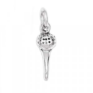 GOLF BALL with TEE Sterling Silver Charm