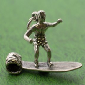 SURFER Sterling Silver Charm