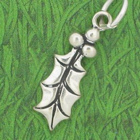 HOLLY and BERRIES Sterling Silver Charms