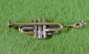 Trumpet Sterling Silver Charm