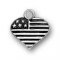 HEART SHAPED AMERICAN FLAG Sterling Silver Charm - CLEARANCE