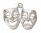 COMEDY and TRAGEDY MASKS Sterling Silver Charm