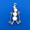SNOWMAN on SKIS wth PEARLS Sterling Silver Charm