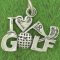 I LOVE GOLF Sterling Silver Charm - CLEARANCE
