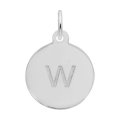 PETITE INITIAL DISC - LOWER CASE W - Rembrandt Charms