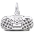 Boombox Sterling Silver Charm