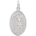 FEMALE GOLFER OVAL DISC - Rembrandt Charms