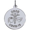 Covid-19 T-Paper Mask Caduceus Sterling Silver Charm