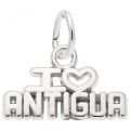 I Love Antigua Sterling Silver Charm