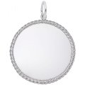 Large Rope Disc Sterling Silver Charm