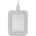 Vertical Rectangle Scroll PhotoArt Sterling Silver Charm