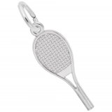 Small Tennis Racquet Sterling Silver Charm